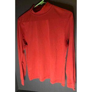 VTG L.L. Bean Womens M Red Turtleneck Long Sleeve Casual Ladies Shirt Top 0N019
